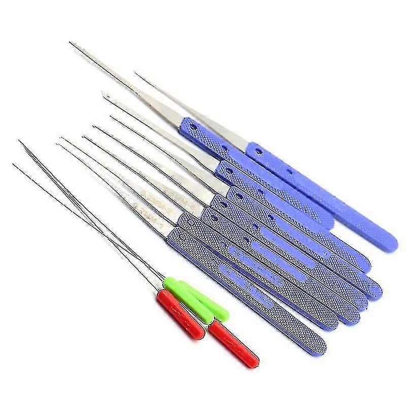 12pcs Blue Lock Pick Broken Key Remove Auto Locksmith Tool Key Extractor Hardware Stainless Steel H