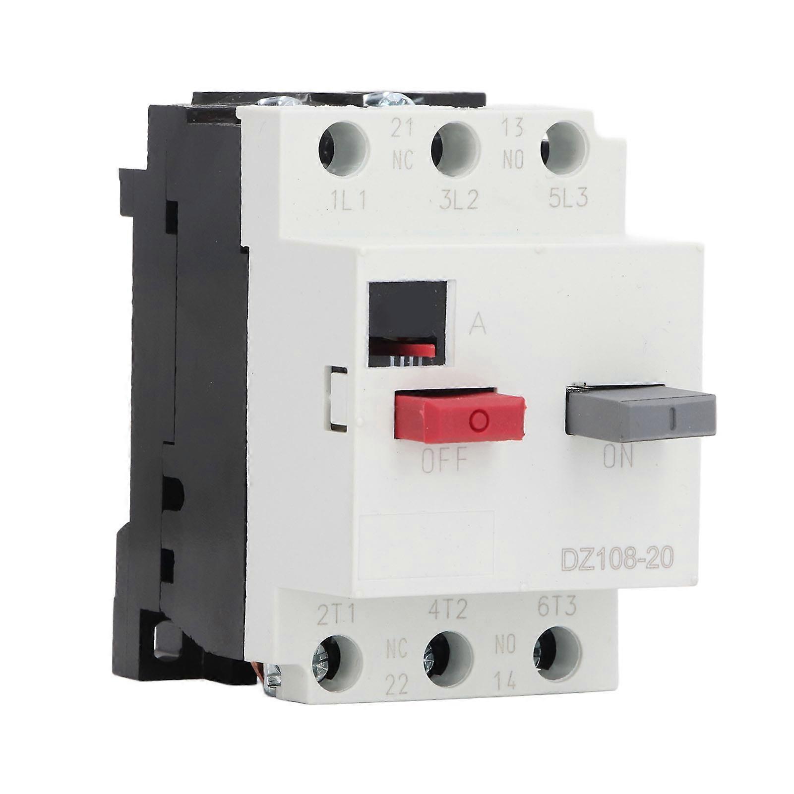 Moulded Case Circuit Breaker Rail Mount Automotive Motor Protector AC380V 3P DZ108‑20 8‑12.5A