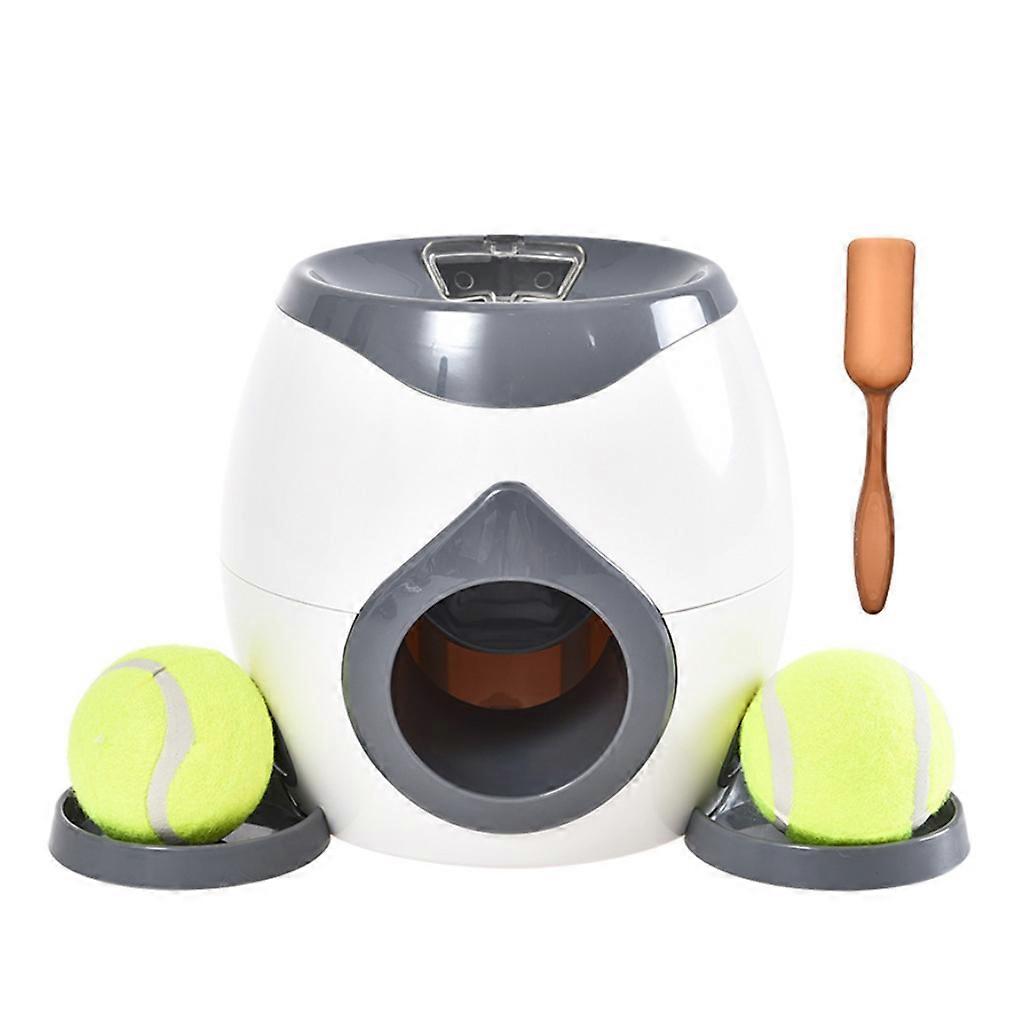 Chien Slow Feeder Distributeur de friandises Jouet pour chien Jouet de balle de puzzle interactif pour chiens d’intérieur et d’extérieur avec plaques amovibles cuillère gris