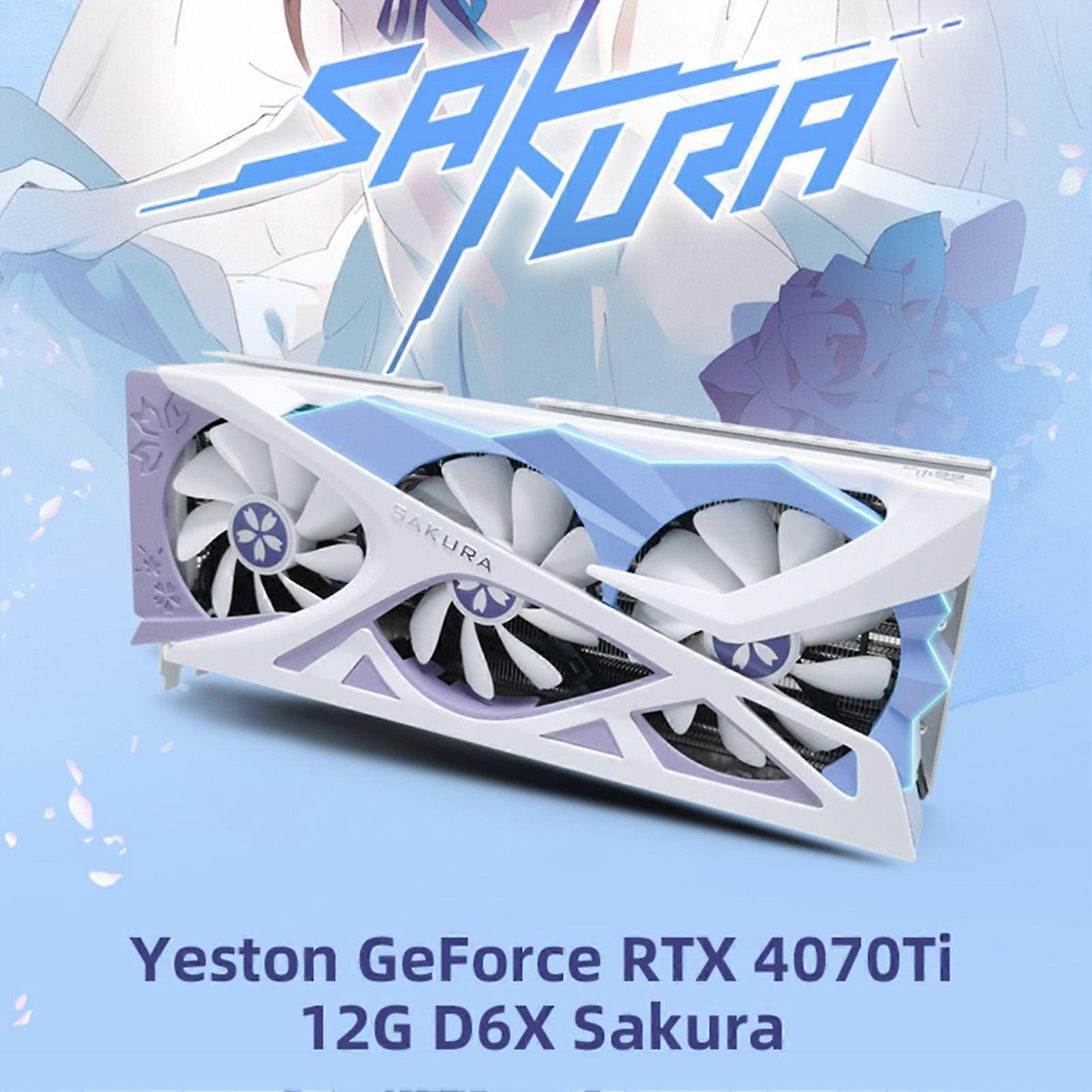 Yeston RTX4070Ti Graphics Card 12G/192bit/GDDR6X High Performance Excellent Cooling Multi-screen Output Lighting Effects Durable for Gaming PC