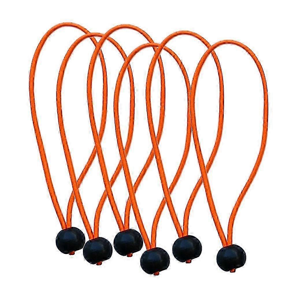 6 Peças Heavy Duty Bungee Ball Cord Tarp Tenda Tie Down Tope Orange 9 polegadas
