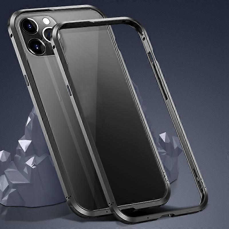 For iPhone 12 Pro Max Shockproof Metal Protective Frame(Black)