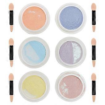 2024 6pcs Nagelpuder Home Salon Perlglanz glänzendes Nailart-Pulver-Dekorations-Maniküre-Werkzeug