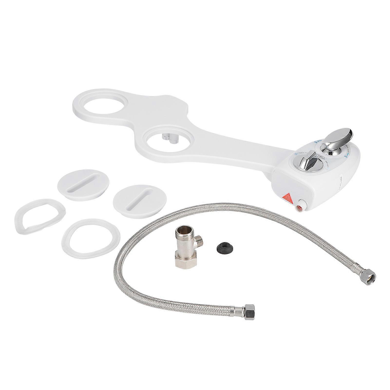 Dual Nozzle Cold Water Spray Non-Electric Adjustable Mechanical Bidet Toilet Seat Attachment