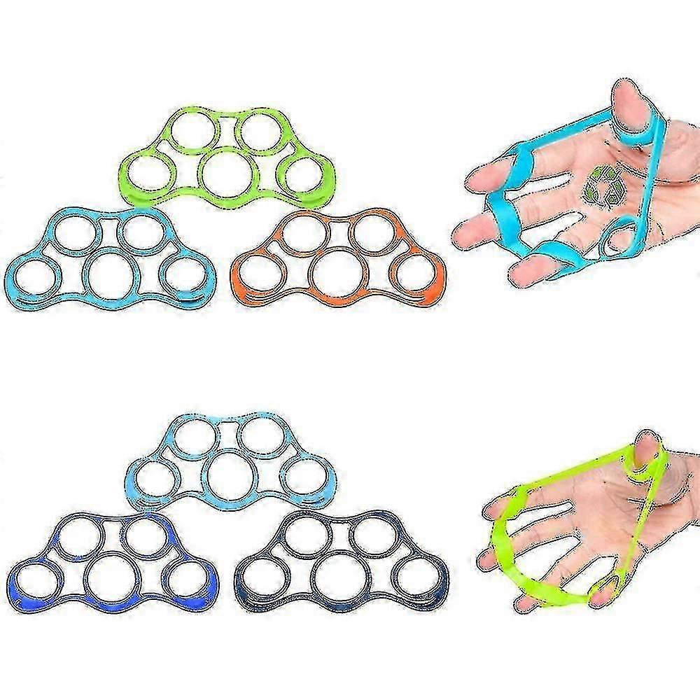 מחזק אצבעות חבילה של 6 גומיות התנגדות לאצבעות מאמן אצבעות אלונקה מחזק אחיזת יד
