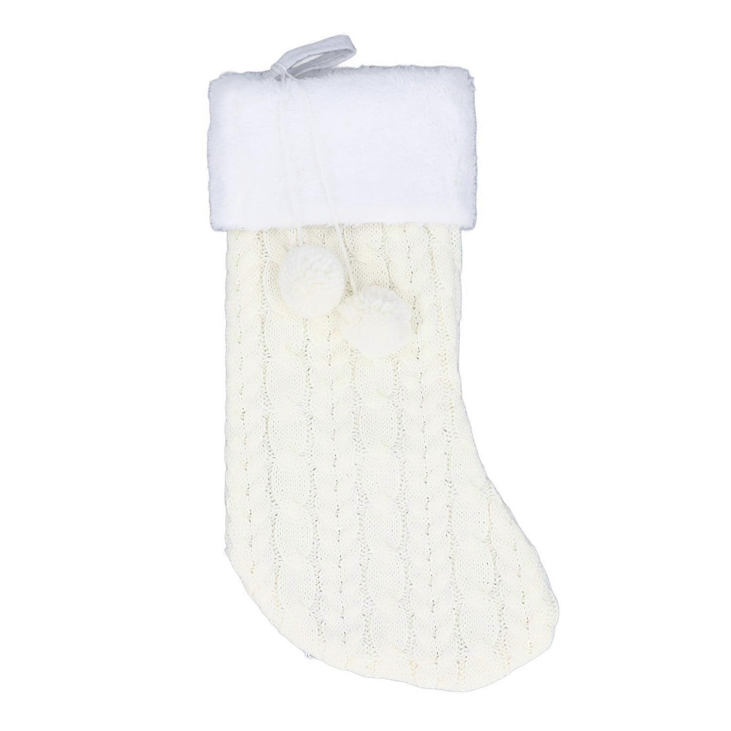 Xmas Stocking Large Capacity Multifunctional Knitted Holiday Party Hanging Stocking for Decoration W