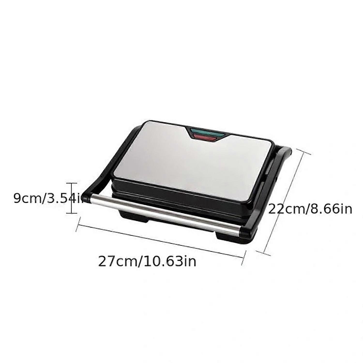 Portable Panini Grill Press Sandwich Maker Up to 6 Slices 850W Double Side Heating Non-Stick Coated