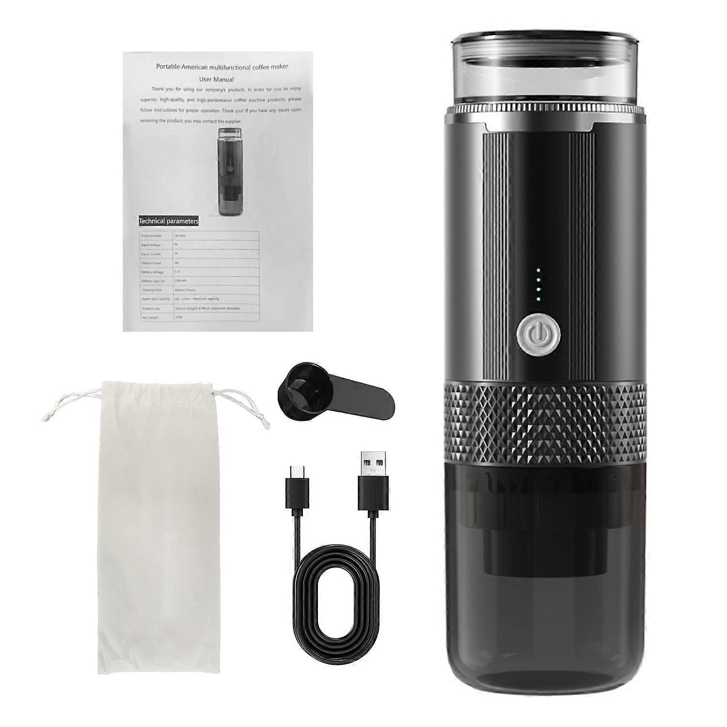Portable Electric Espresso Coffee Machine One Button Operation with 4 Power Indicator Light Cordless