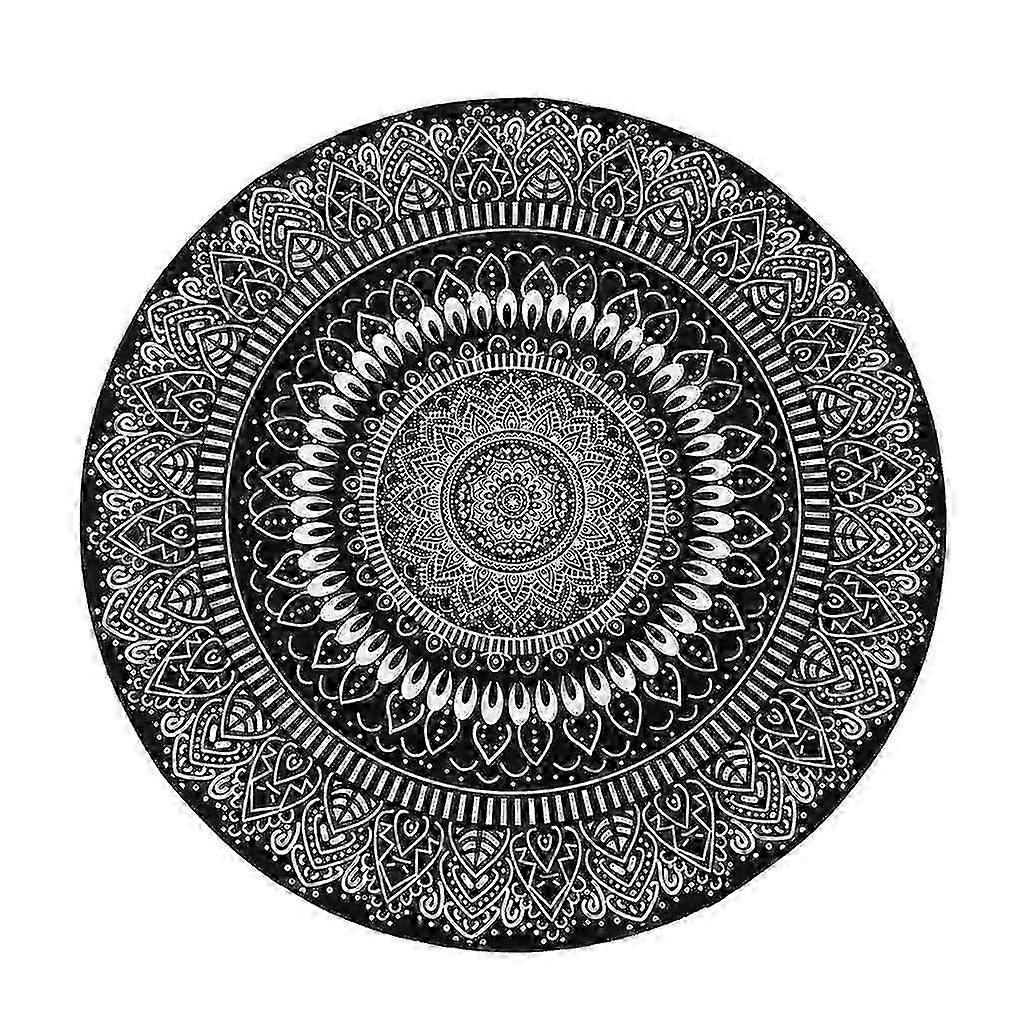 Mandala Flower Round Carpet Room Tæpper Skridsikker 40cm i diameter