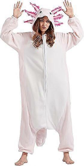 DELEY Unisex Axolotl Κοστούμια Ενηλίκων Onesie, One Piece Πιτζάμες, Απόκριες Κοστούμια Cosplay Homewear Ολόσωμη φόρμα,Animal Onesie