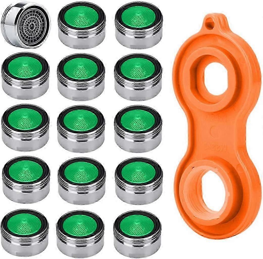 15pcs Aerator Water Saving Faucet M24 Spray Aerator Nozzle Kitchen Faucet Hardware +1pc