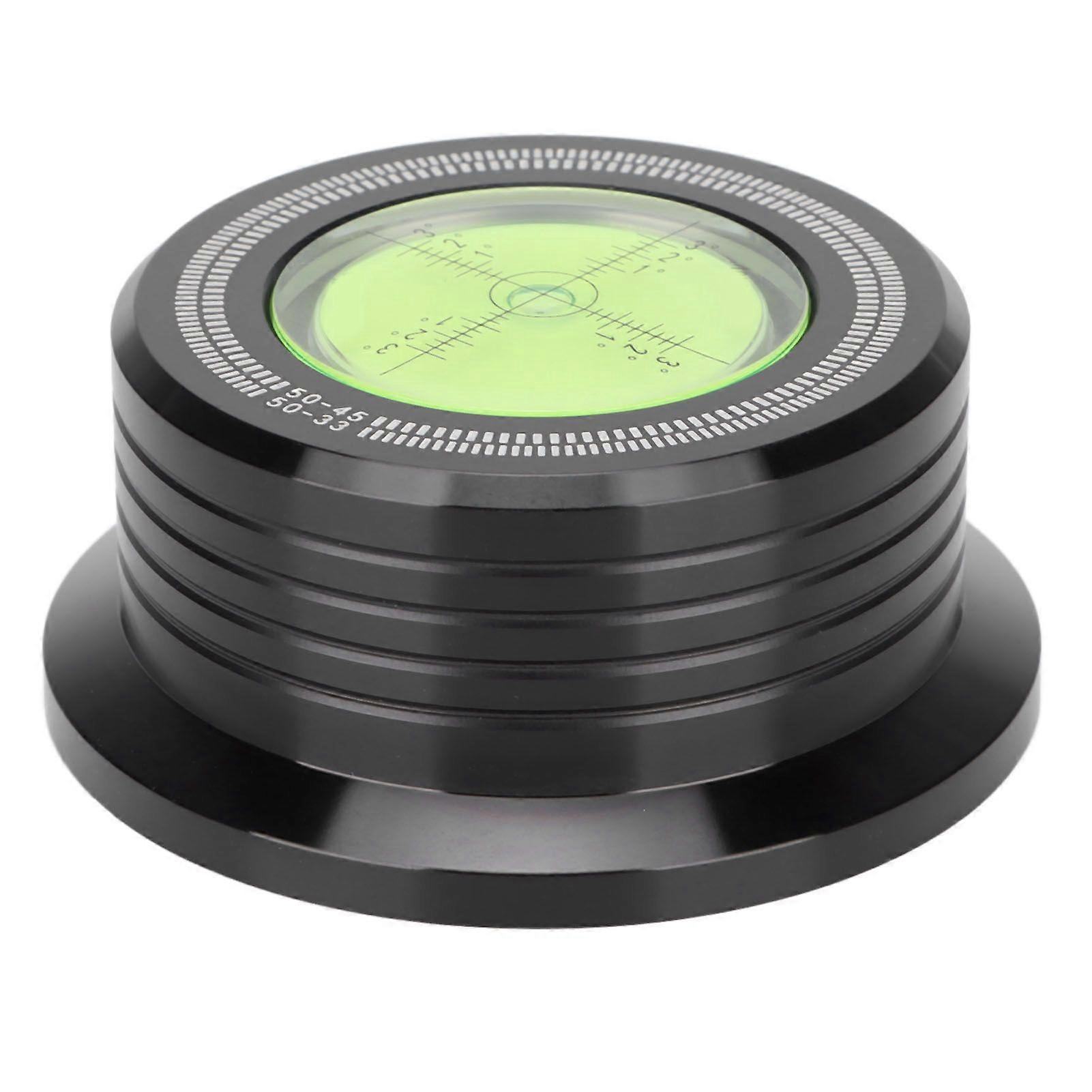 Turntable Stabilizer 50Hz Record Clamp Record Weight Stabilizer with Bubble Level Speed Detection for Vinyl Record PlayerBlack