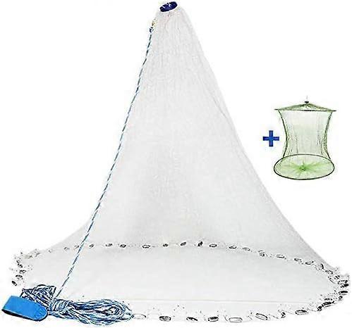 Transparent Thread Fishing Cast Net, Quick Sink Upgrade Perforation Zinc Sinker Design For Tight Bottom Seal, Suitable For Deep Water And Current
