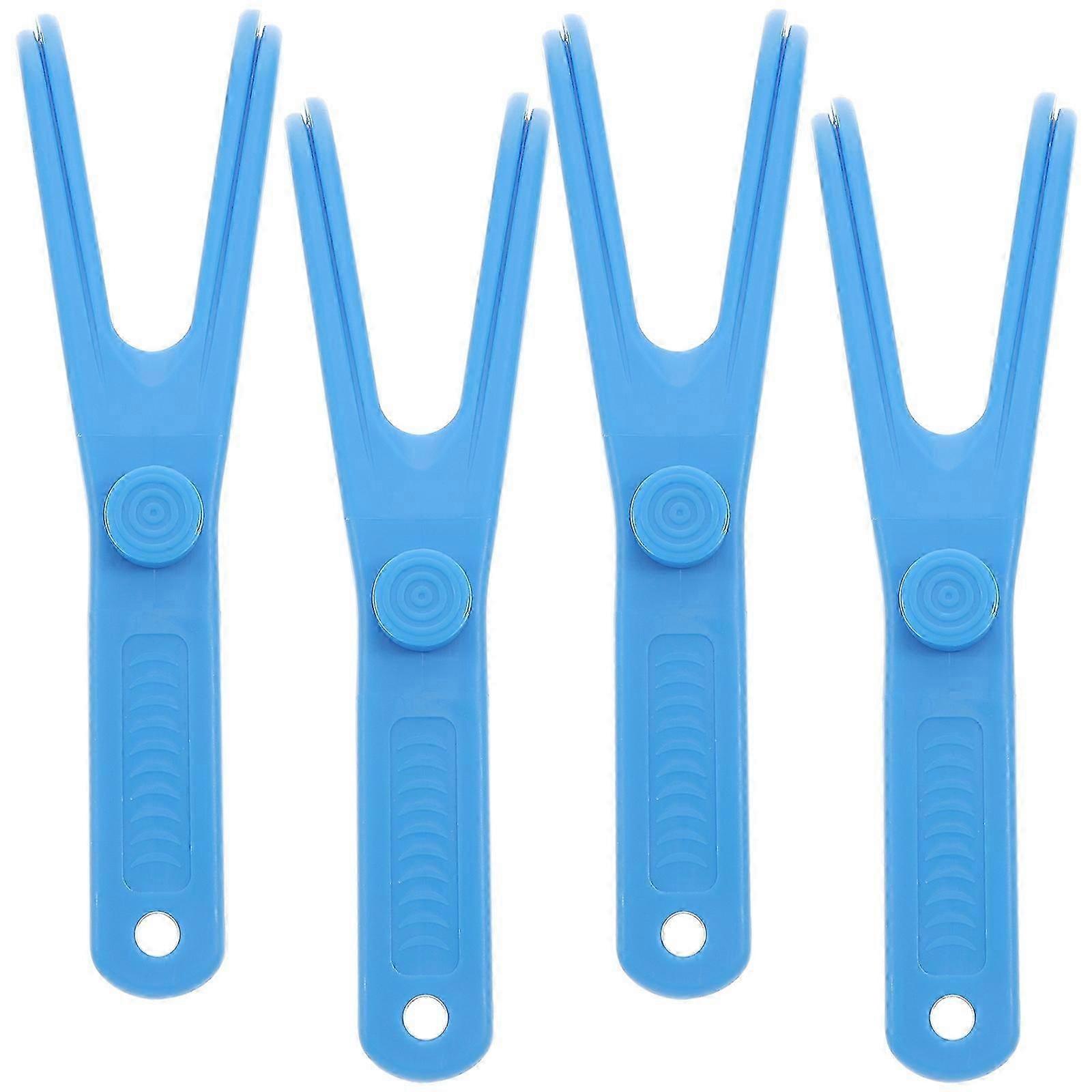 4 Pcs Orthopick Flosser Flossmate Holder Refillable Floss Holder Y Shape Floss No-waste Flosser Floss Picks Dispenser