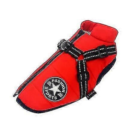 Large Pet Dog Jacket With Harness Winter Warm Dog Clothes Waterproof