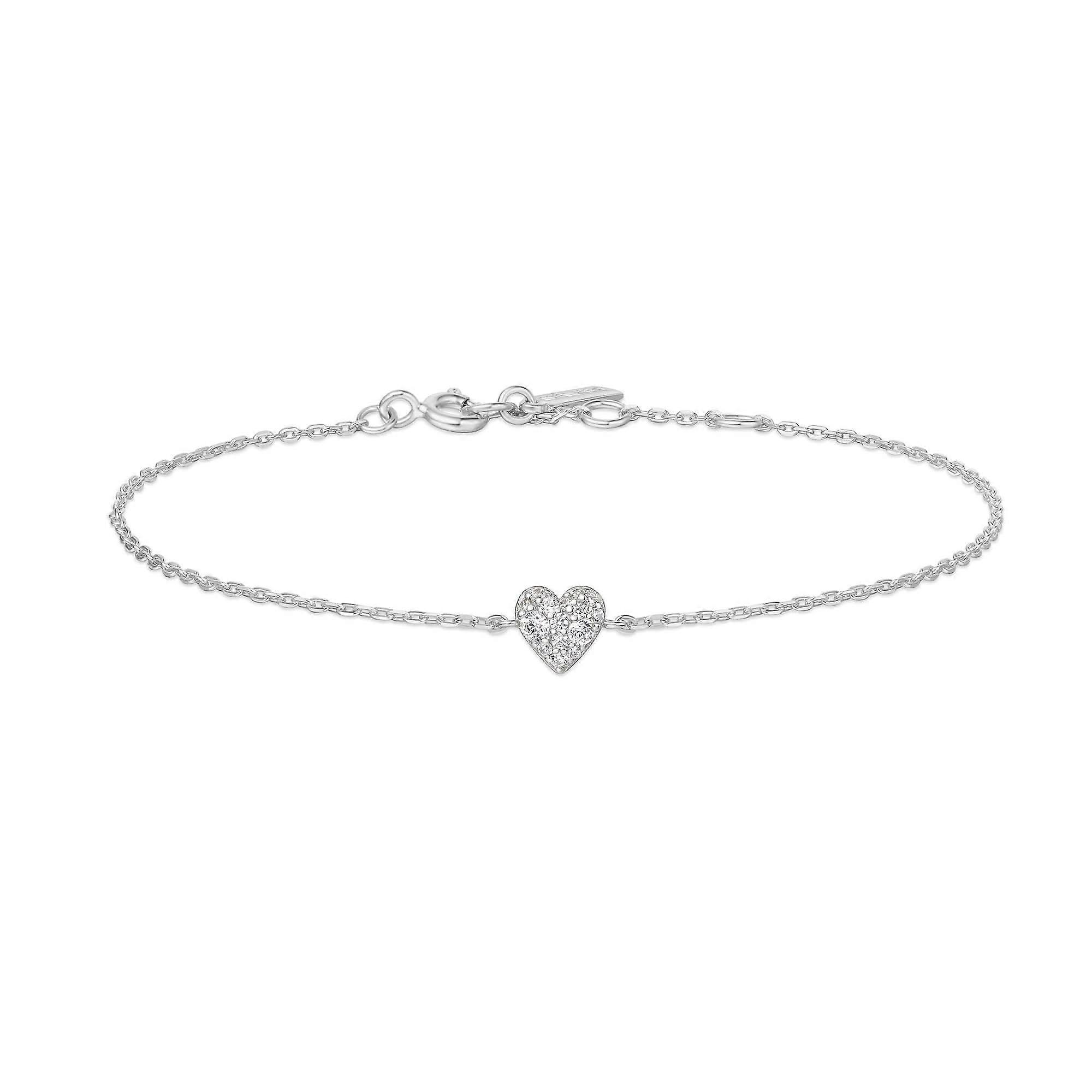 Silver Sweetheart Pavé Bracelet B064-01H