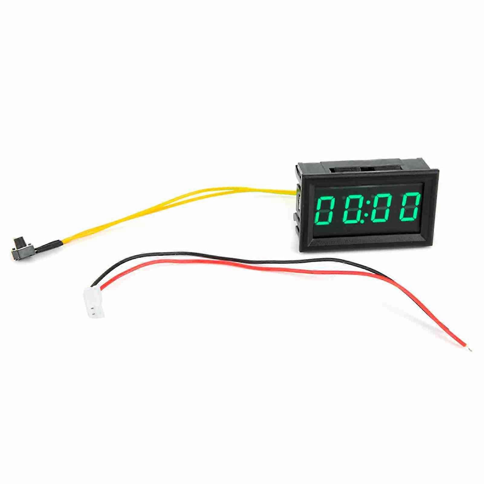 Digital LED Car Clock Green Luminous Electronic Watch Accessory Dashboard Decoration Easy Installation Durable
