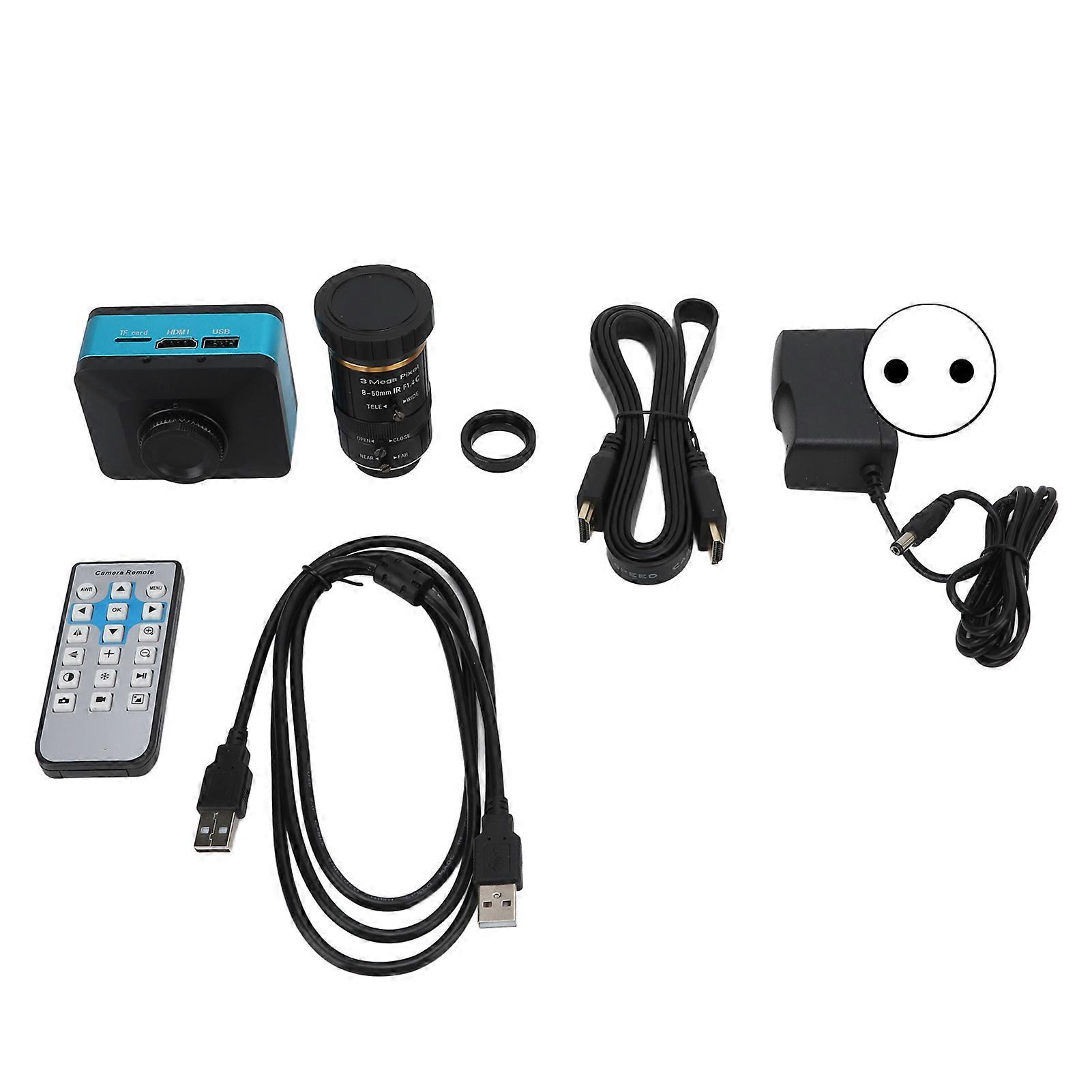 Caméra vidéo microscope 1080P C CS Mount 8-50mm objectif USB2.0 en temps réel Caméra FHD industrielle en direct AC100-240V
