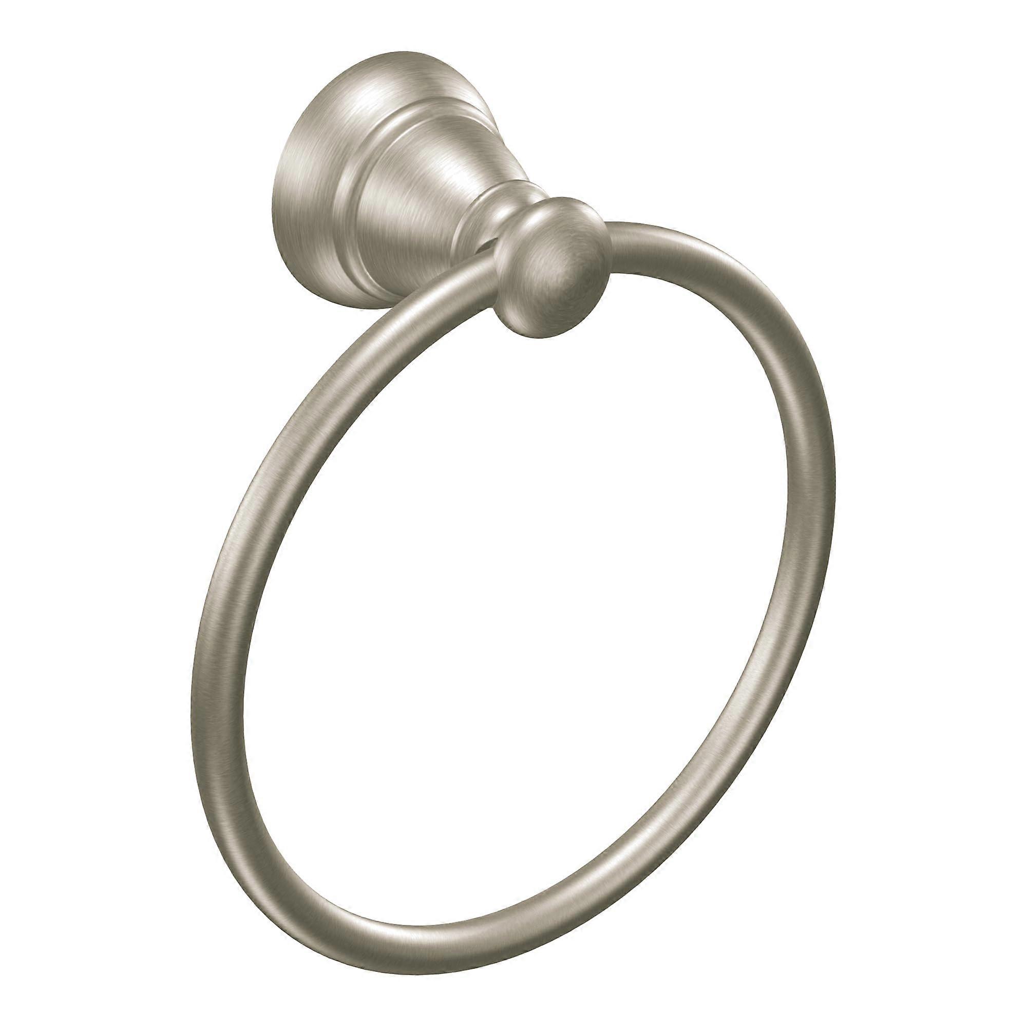 Brushed nickel hand towel ring, 0.4 inch size