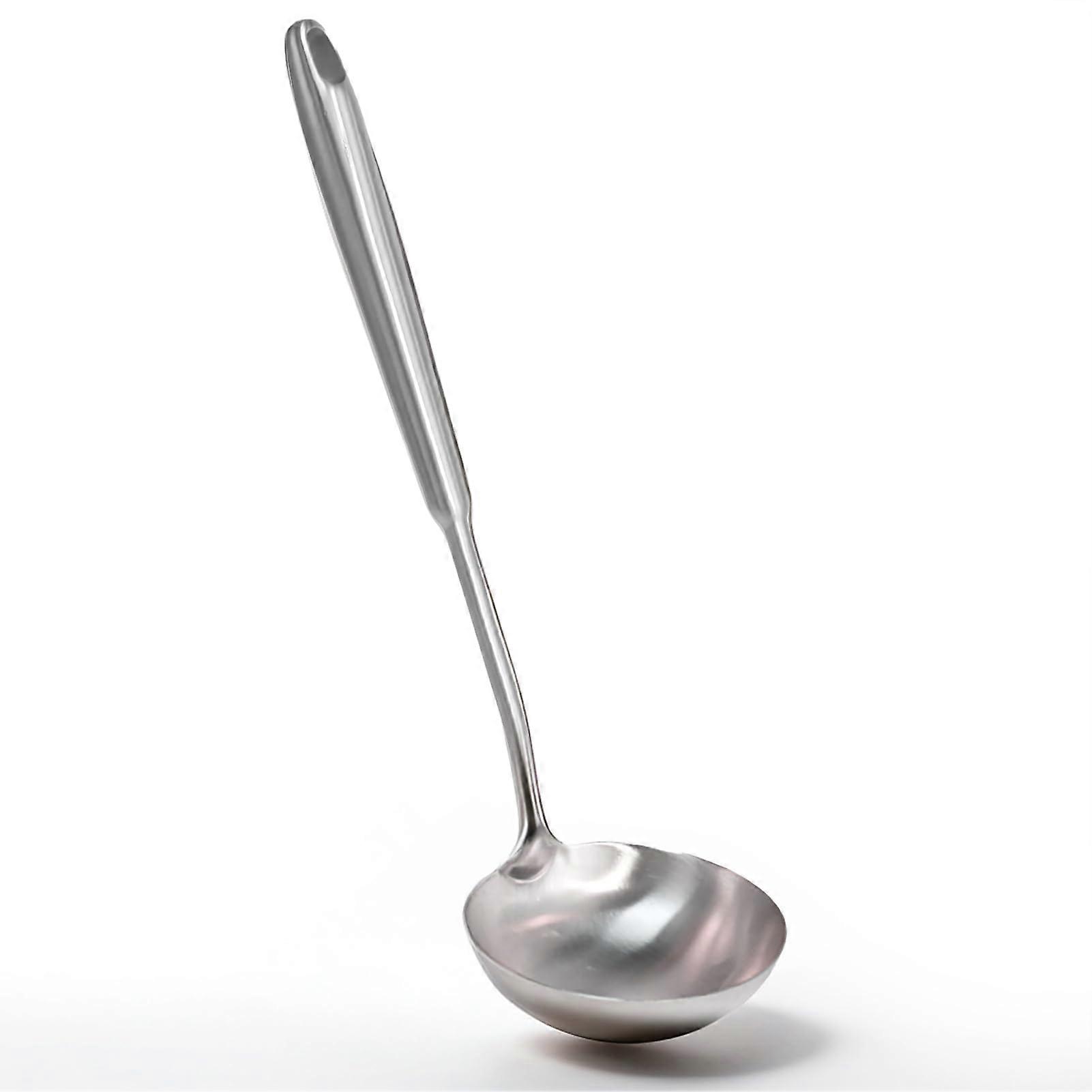 Rustproof Heat Resistant Soup Ladle 13.7 Inches Integral Forming Resilient Cooking Utensil for Kitchen Use