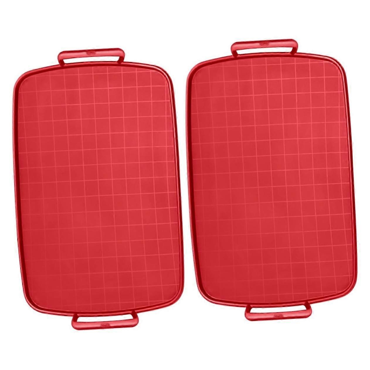 2 pcs Red Silicone Nonstick Cookie Sheet Tray for Baking Pizza