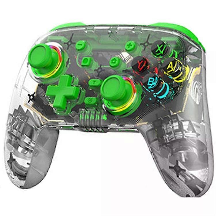 For PS3 / PS4 Dual Vibration Wireless Gamepad With RGB Lights S10 (Green) Green