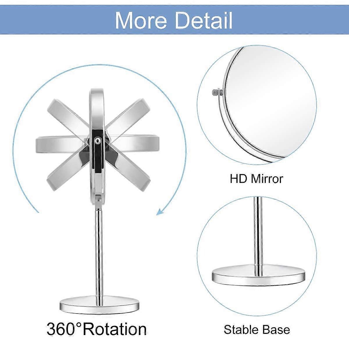 360 Degree Swivel Magnifying Mirror, Vanity Mirror with Stand and Removable Base