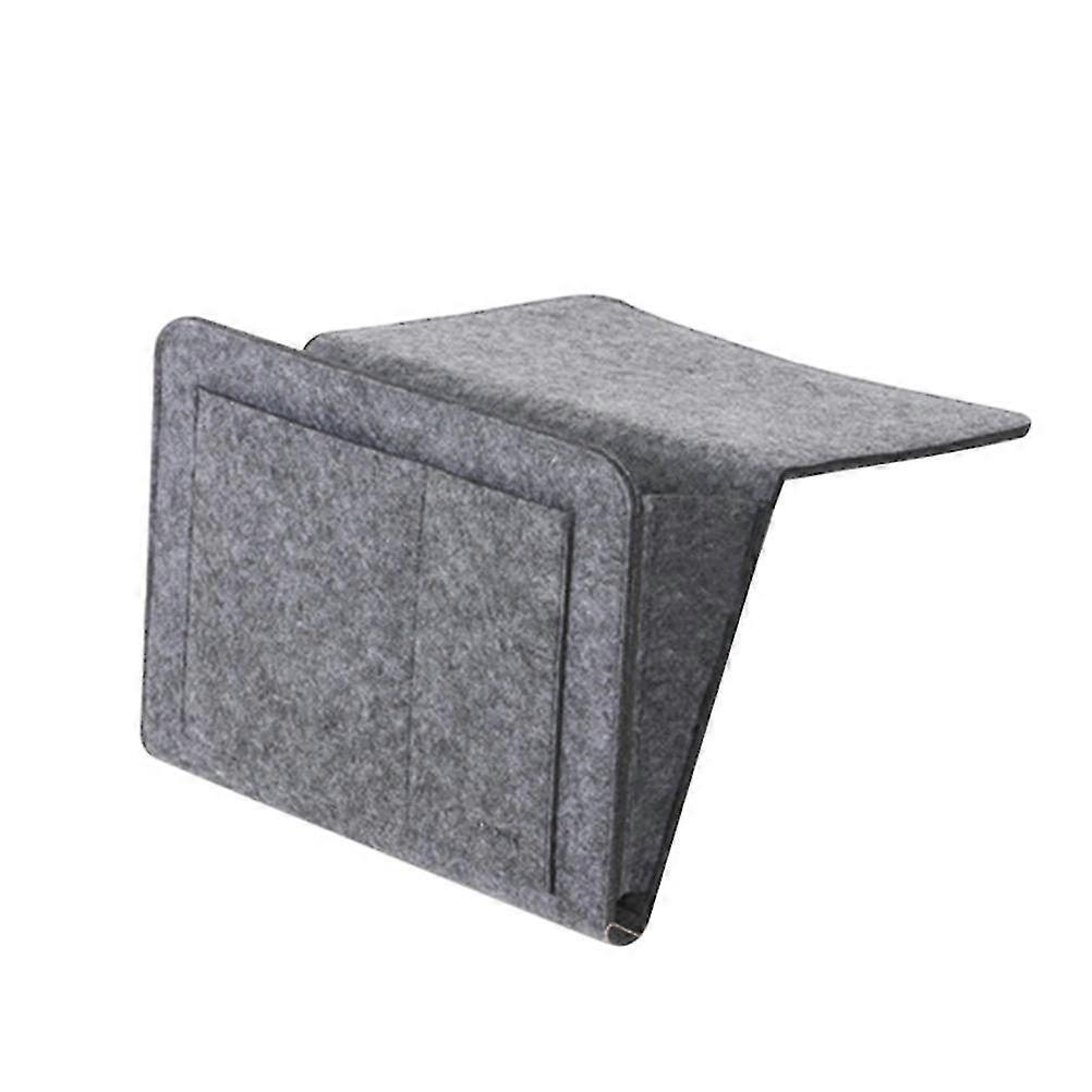 Multifunctional Felt Sofa Organizer Bag - Bedside Storage for Books, Snacks & Essentials - Grey, Durable & Stylish