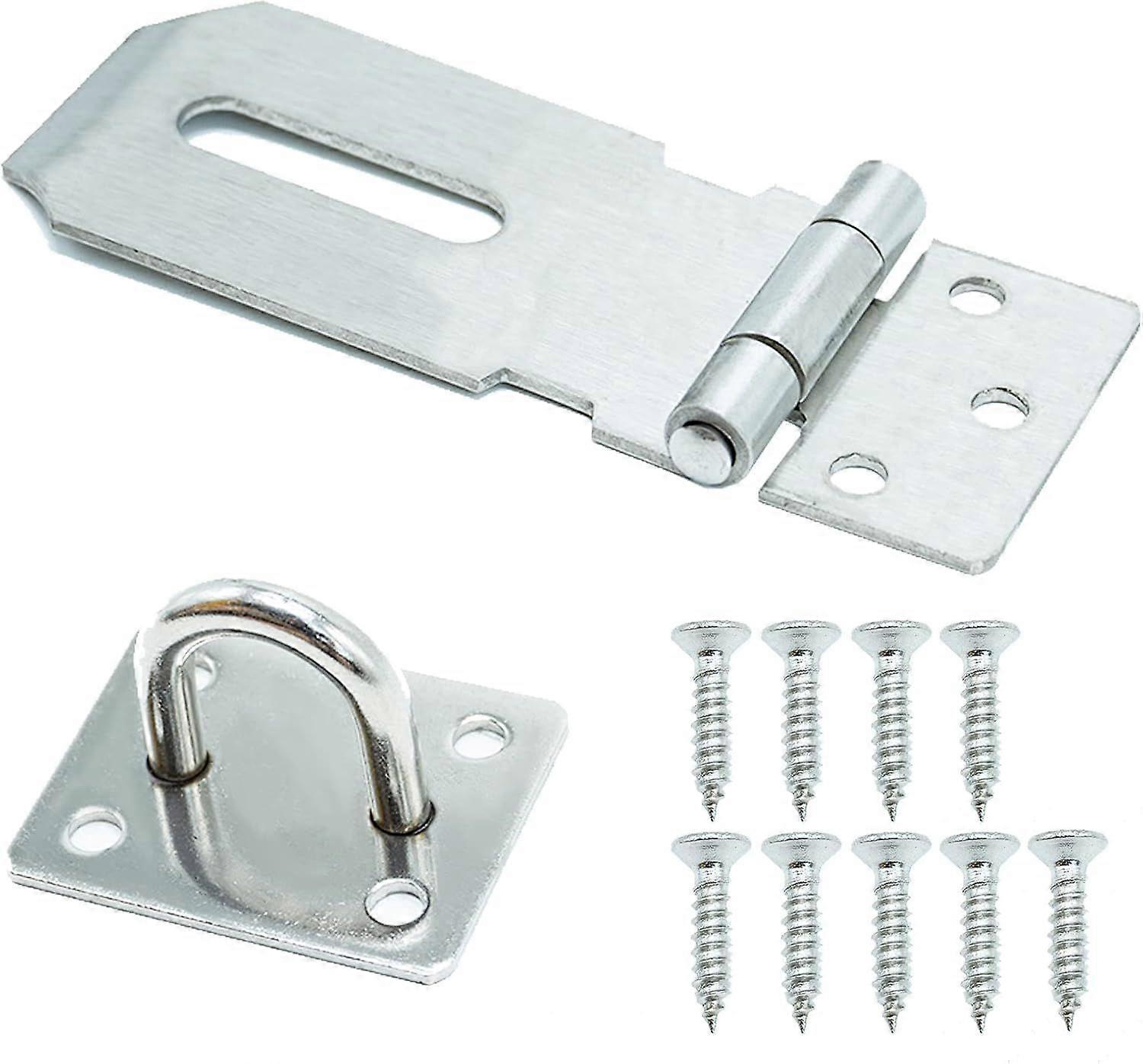 Door Padlock Hasp, 3", Silver