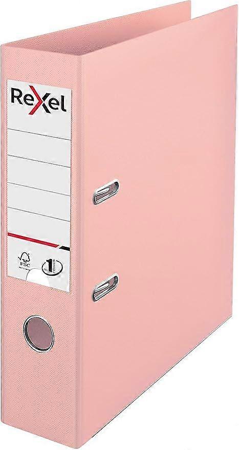 A4 Lever Arch File, 75mm Spine, 500 Sheet Capacity, Plastic Cover, File Folder, 2115532, Light Pink