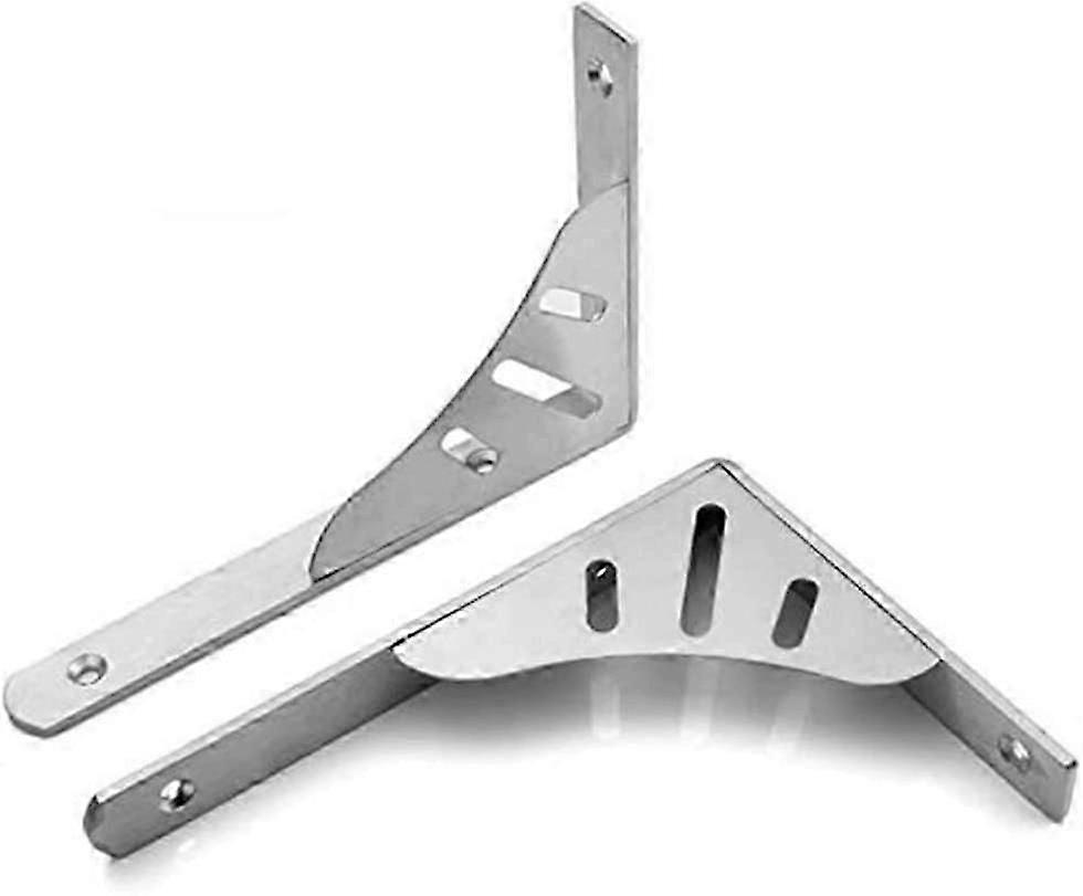 2 Heavy Duty Stainless Brackets,L-Shape Solid Triangle Shelf Brackets