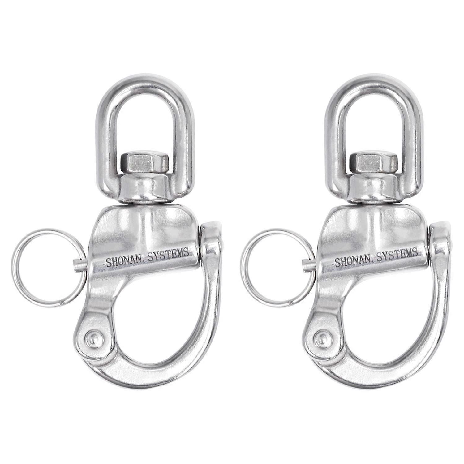 Swivel Eye Snap Shackle 2 Pack, Stainless Steel Marine Shackles for Sailing Rigging and SCBA Mask Quick Release