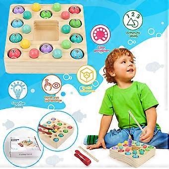 Magnettafel Kinderspielzeug Montessori Lernspielzeug Angelspiel aus Holz Geschenk für Kinder ab 3 Jahren