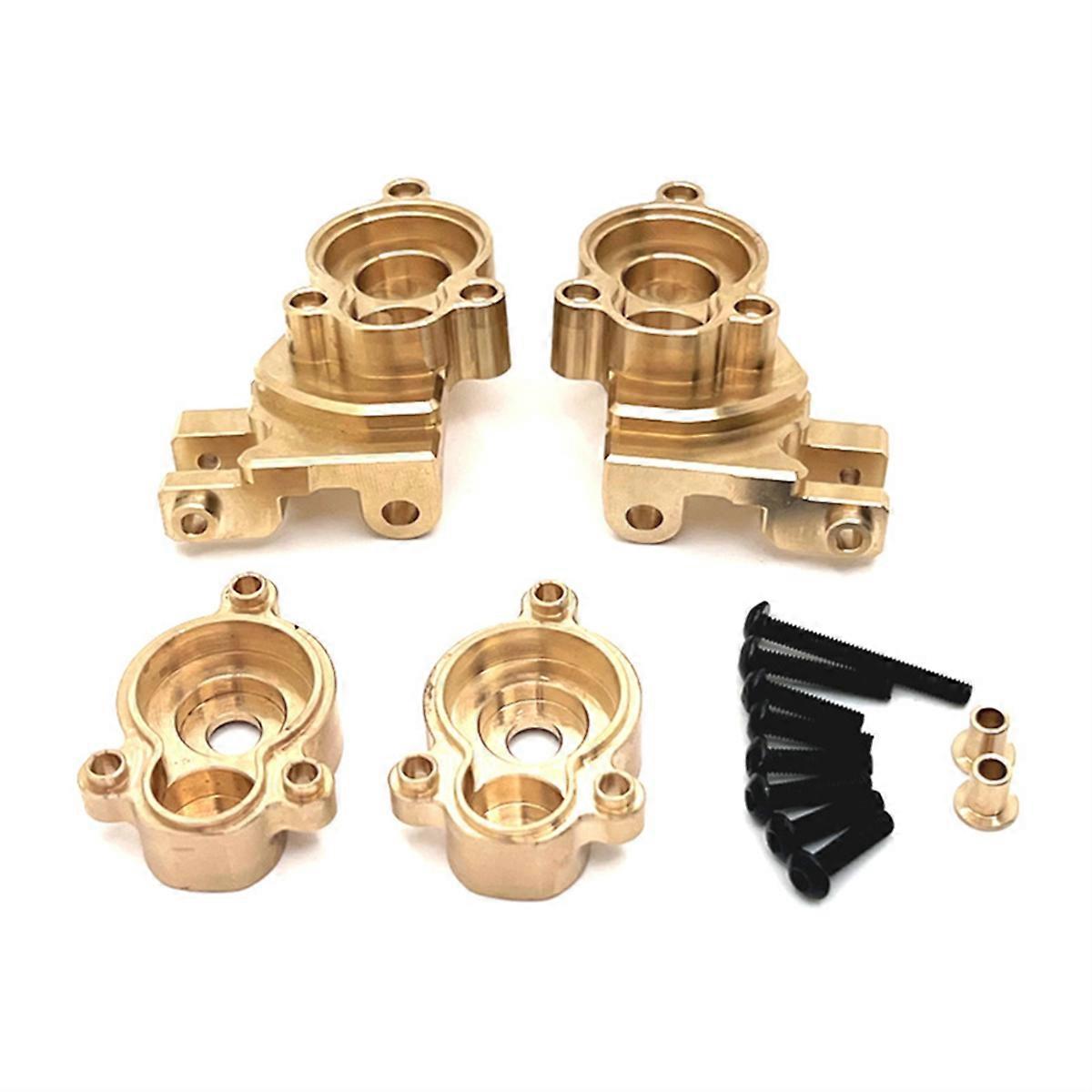 RC Car Upgrade Brass Front Axle Steering Cup + Gear Cover Kit for 1/10 YK4107 RC Car Upgrade Access