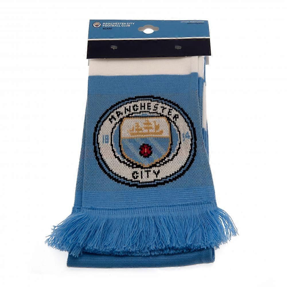 Écharpe Manchester City FC Officielle Bleu/Blanc - 100% Acrylique Avec Logo Club