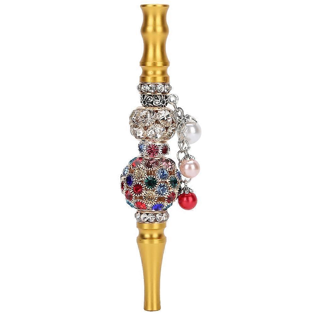 11.7cm/4.6inch Portable Metal Cigarette Filter, Exquisite Smoking Filter Tube with Colorful Rhinestones