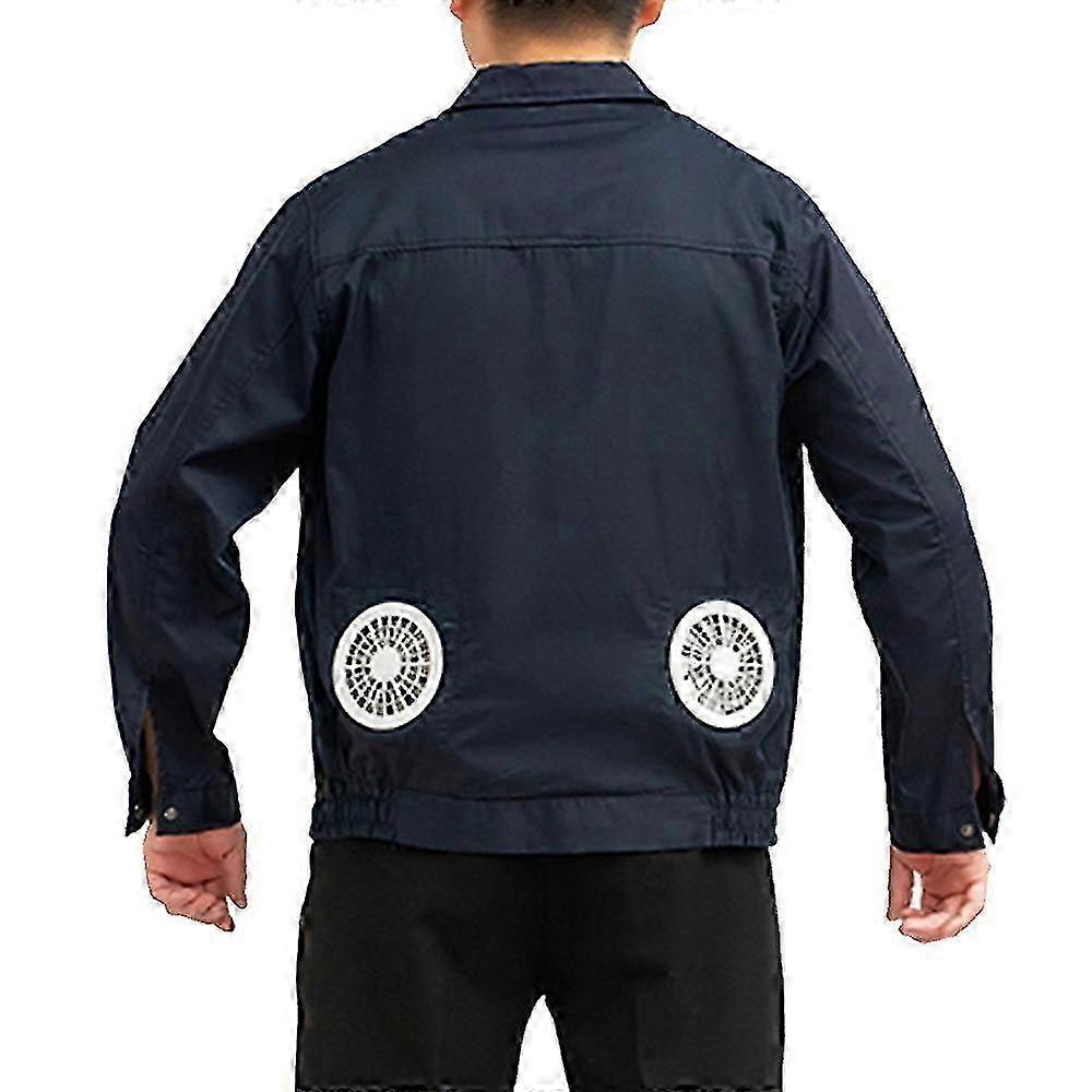 Summer Outdoor Cooling Fan Jacket Men's Air-conditioning Suit Sun Protection Clothing Wear-resistant Construction Work Clothes-Good