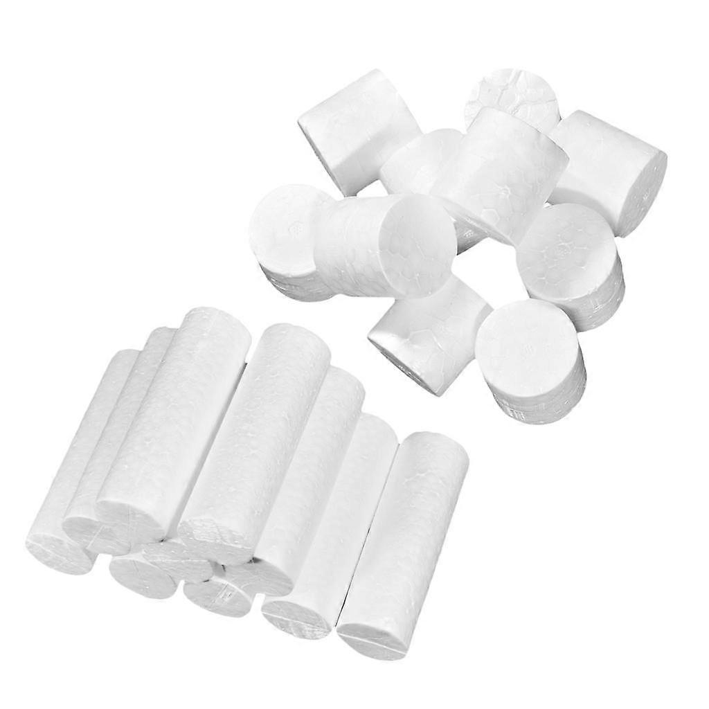 20X White Foam Shapes - Smooth and Cylinder Polystyrene Materials for Arts and