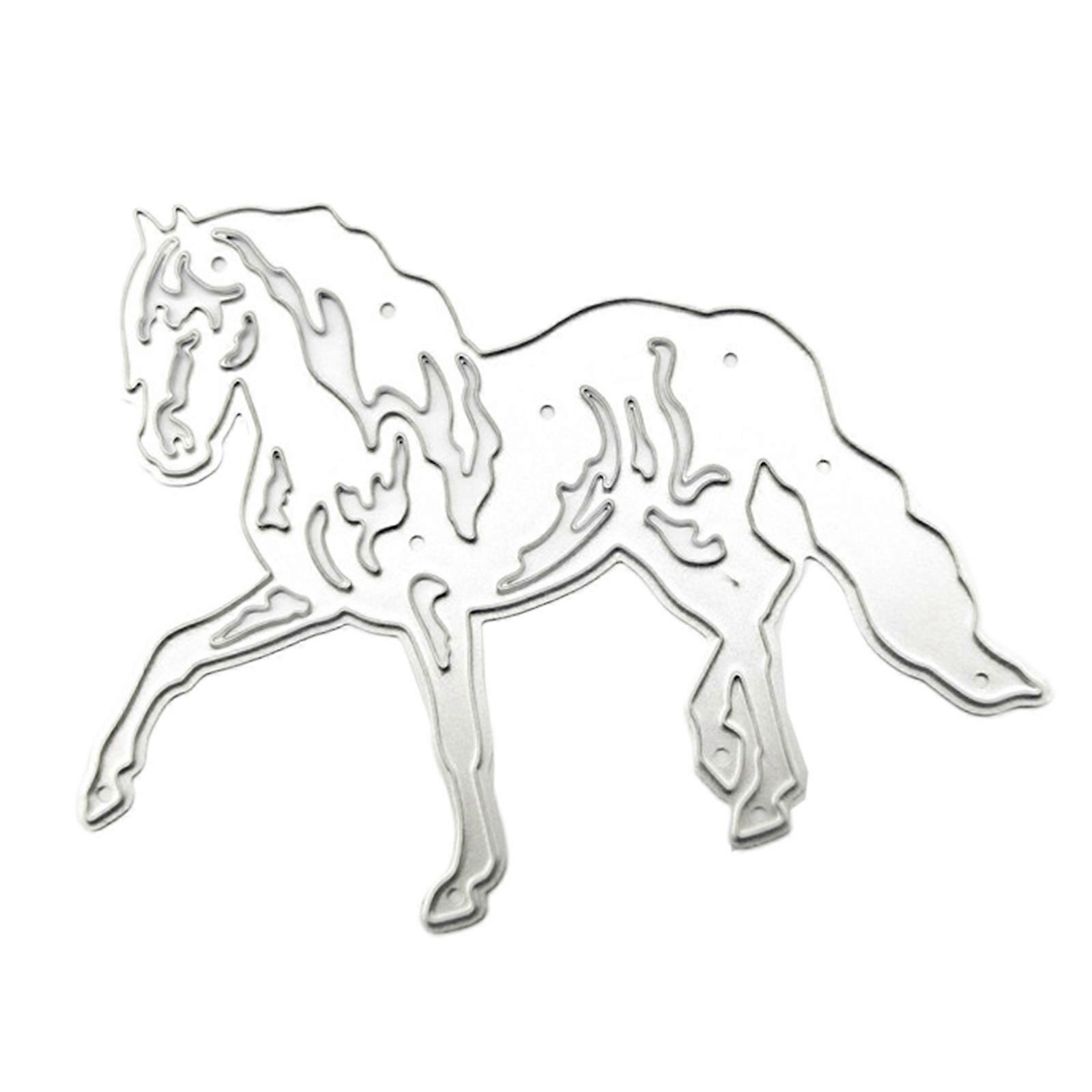Delicate Horse Metal Cutting Dies Decorative Die Cuts Embossing Script Stencils for DIY Scrapbooking Diary Embellishment Multicolor