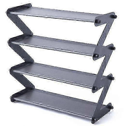 5 Tier Z Shape Shoe Rack Organizer Quick Assembly Grey