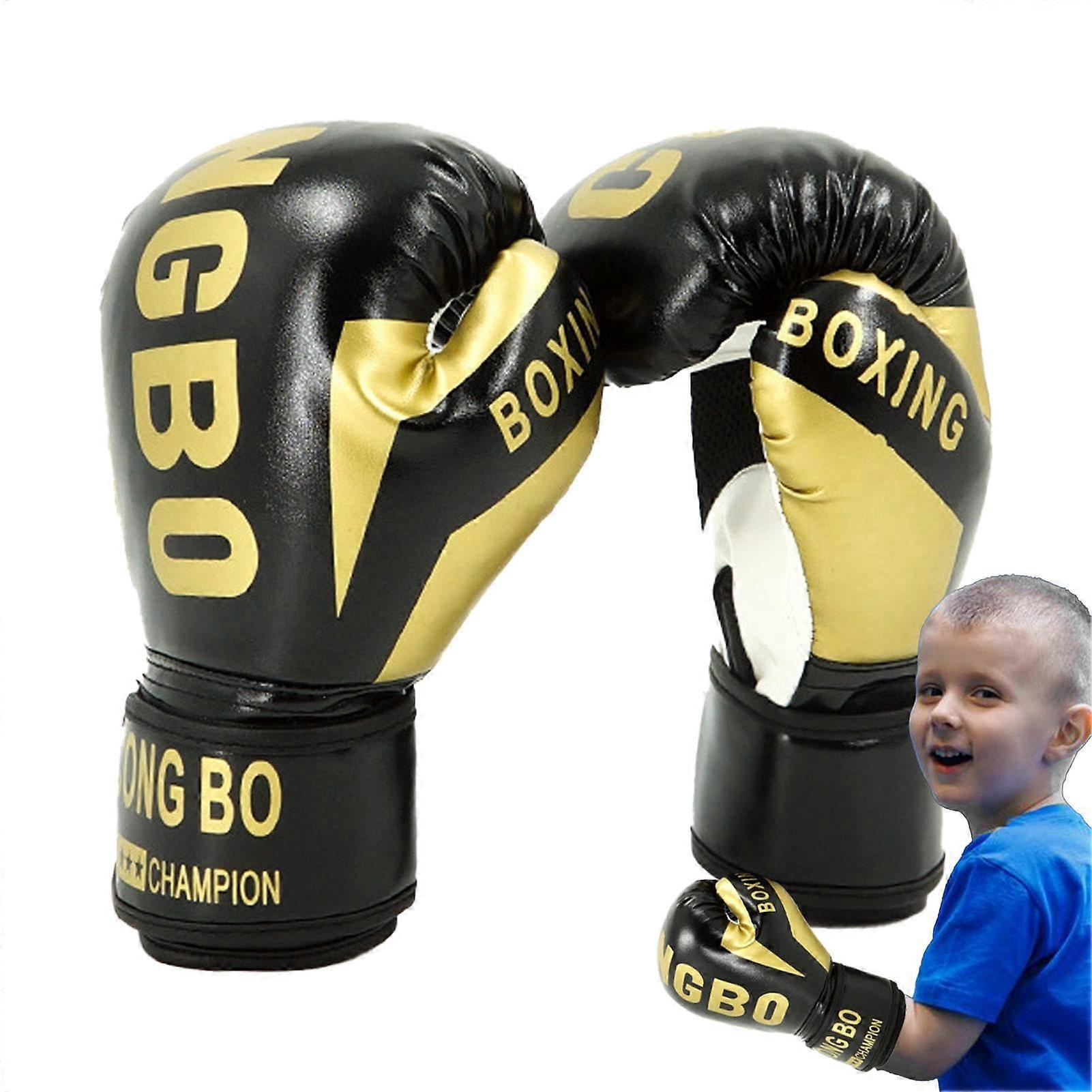 KinderBoxhandschuhe – Boxing gloves for children, breathable, soft Schwarz