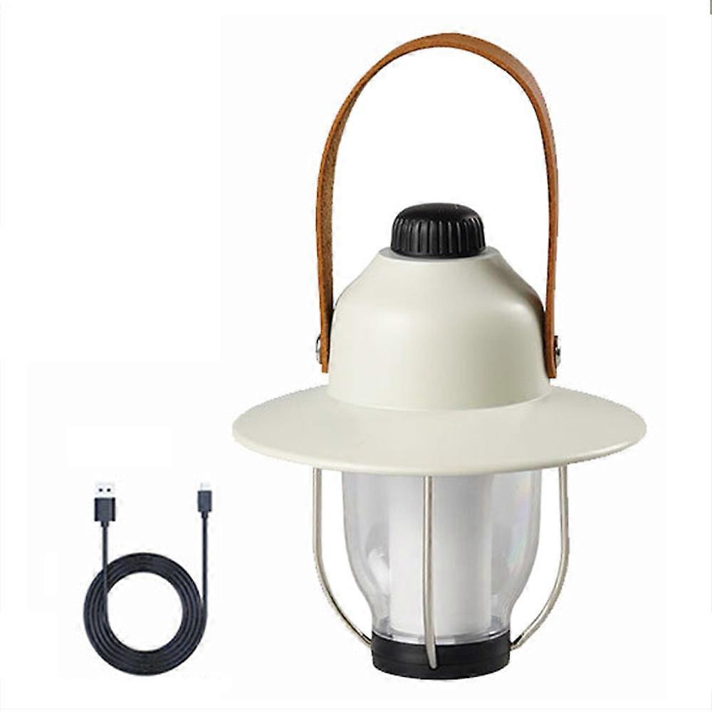 Portable Camping Lantern Type-C Rechargeable Adjustable Brightness Night Light Built-In Battery White LED Light Durable Design with Hook for Outdoor A