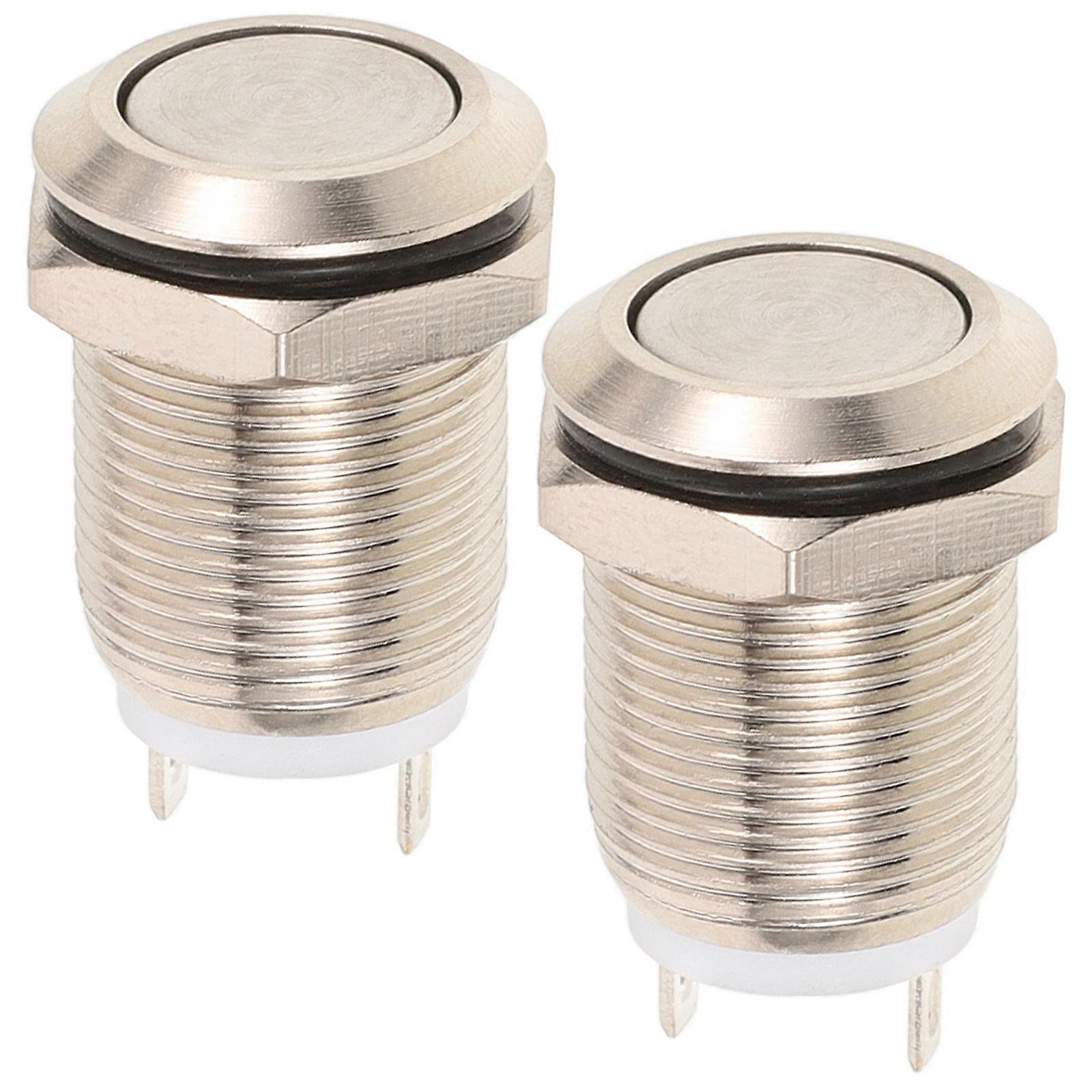 2pcs Plated Round Doorbell Button Replacement for Wired Chimes – Button Installation for Home Use