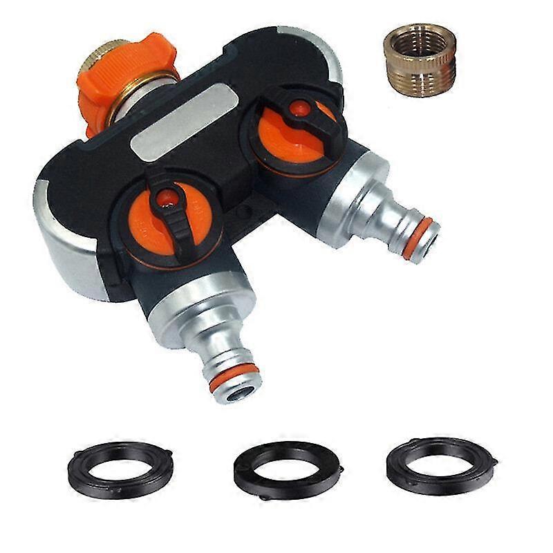 2-Way Garden Hose Splitter With Quick Connector, Switch, and Includes 4 Gaskets Suitable for Irrigation Systems
