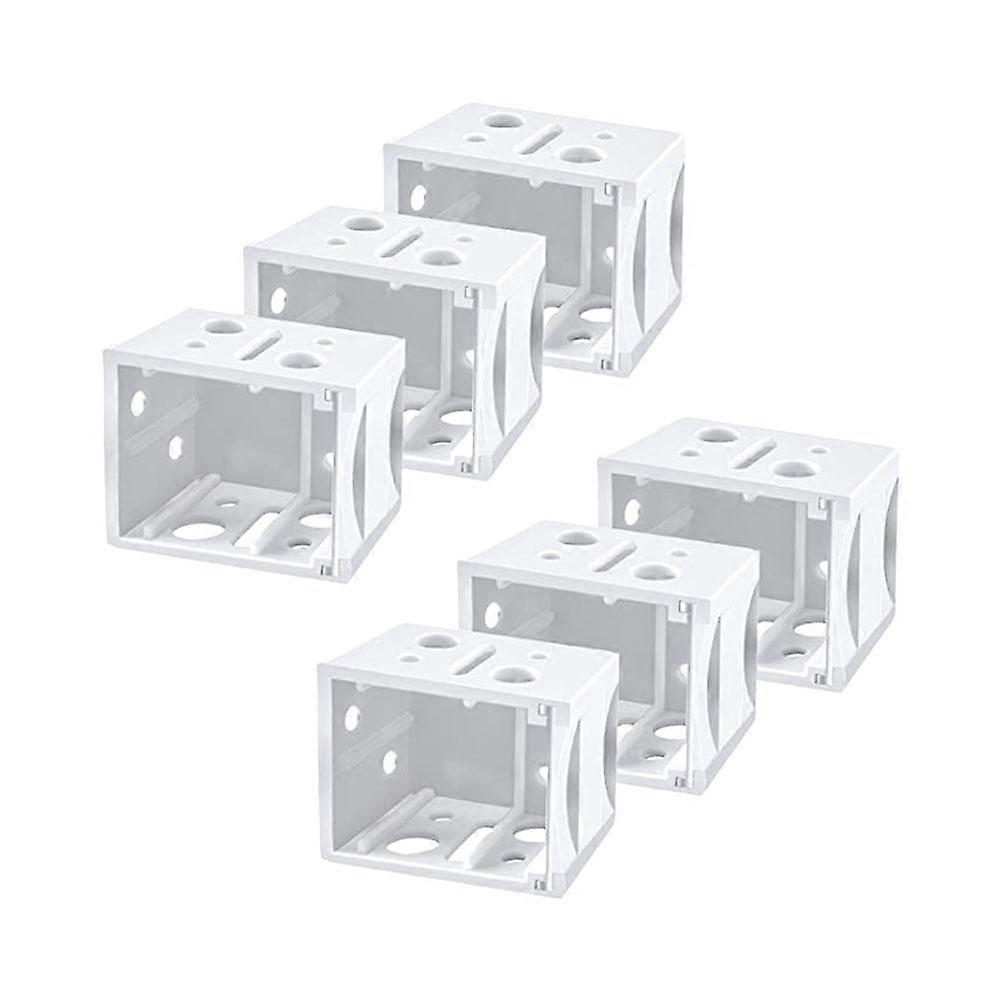 White Plastic Louver Blind Brackets 6-Piece Set for Top Side or Back Mounting Universal Fit Easy Installation