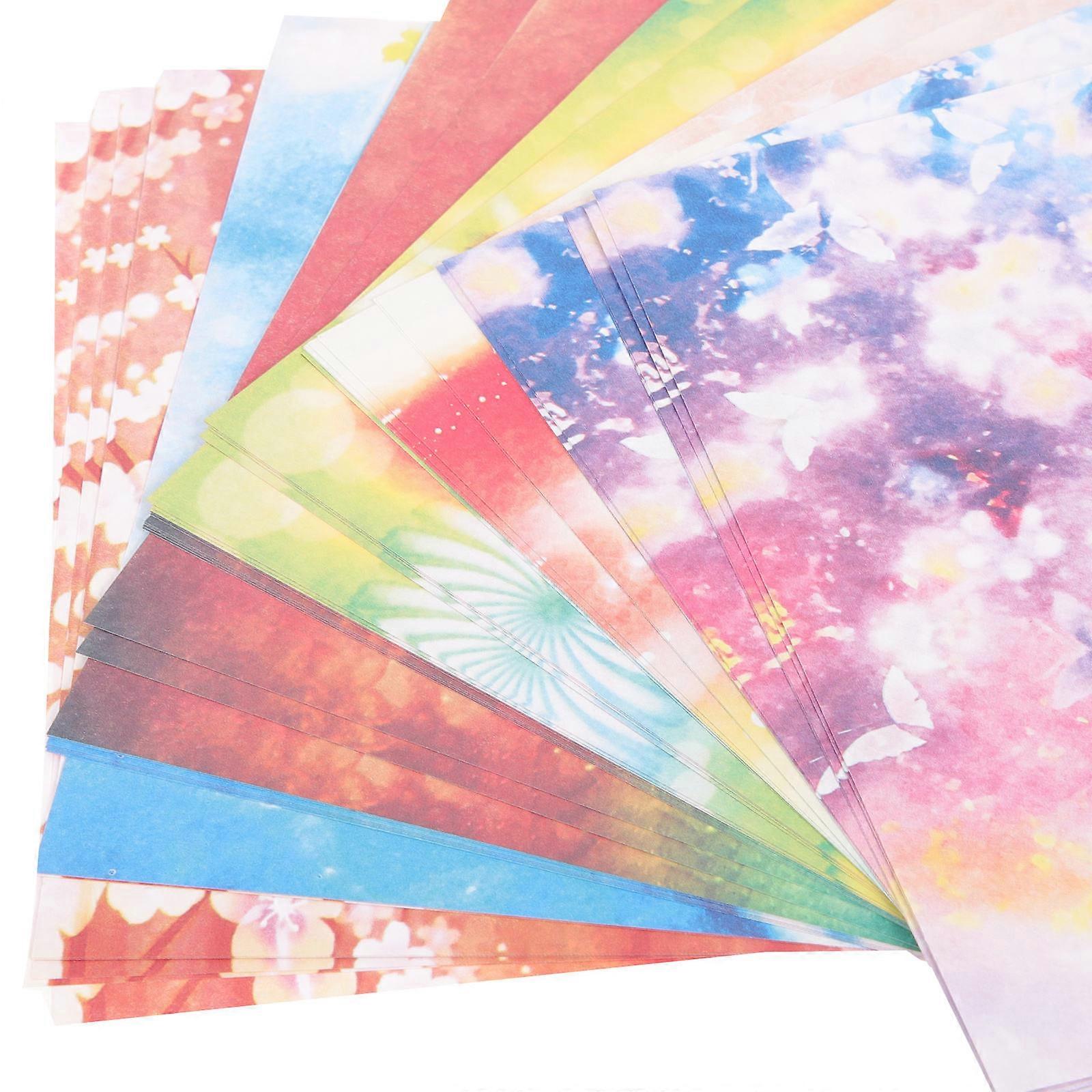 100Pcs Double-side Origami Papers Folding Art Paper Cards Paper Material for DIY Handcraft Night Paper