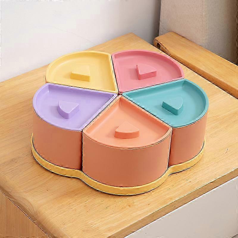 Rotating Petal Candy Storage Box Snack Tray 2024 Pink