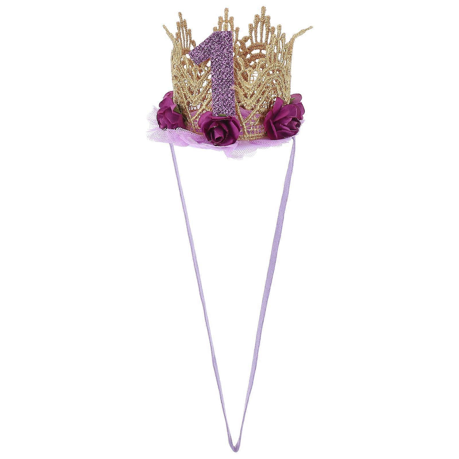 Little Princess Headband, Charming Lace Crown for Birthday Celebrations, Secure Style