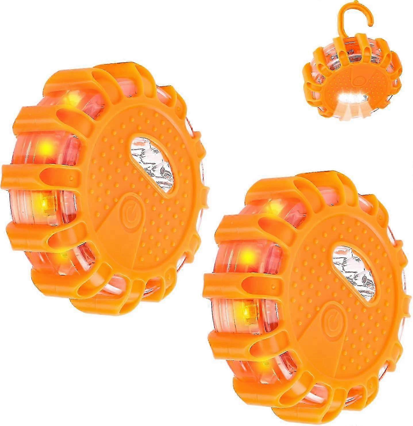 2 pcs LED Beacon Light with Magnetic Base & 9 Flashing Modes - Emergency Warning Light