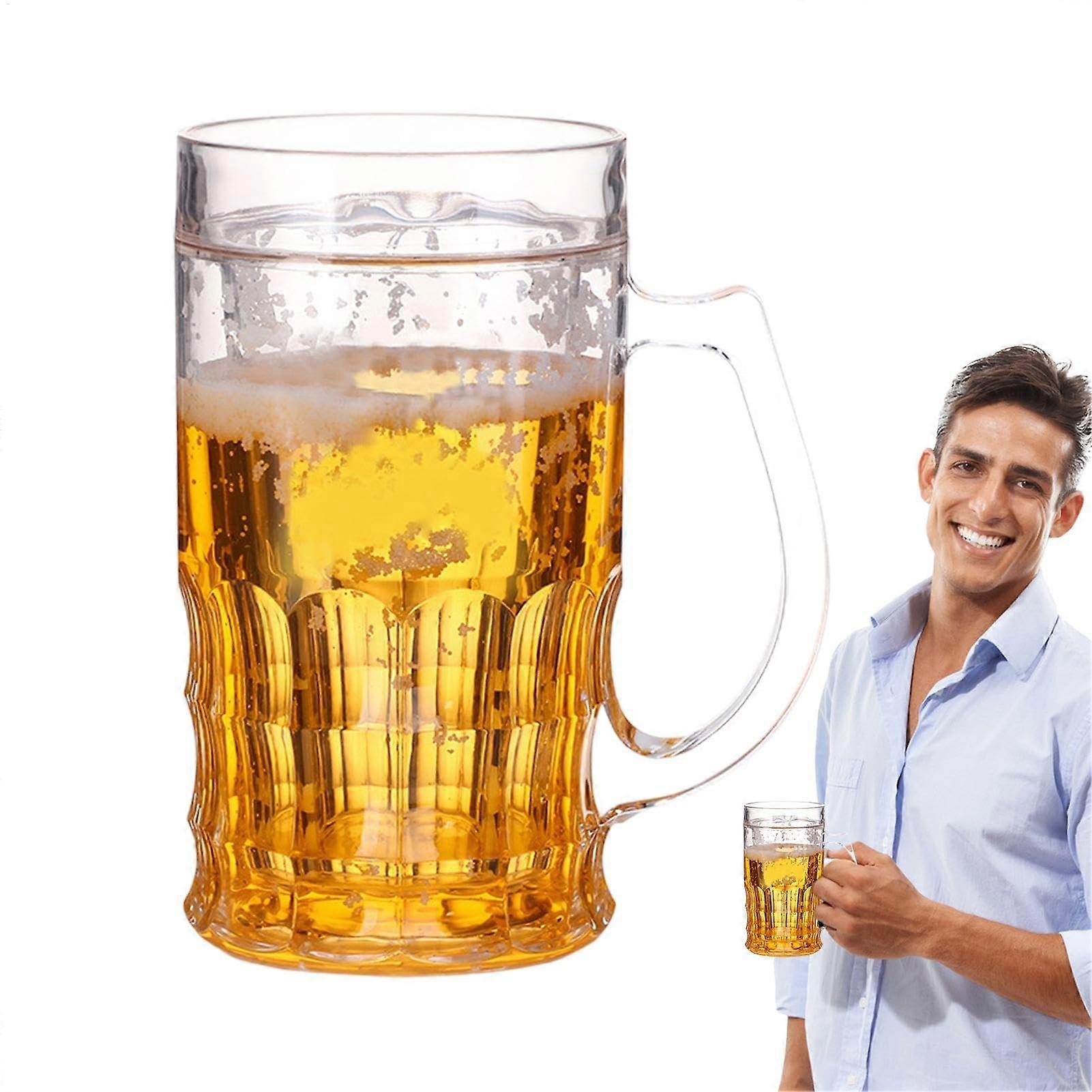 Streichbierbecher Fake Beer Cup, 420 Ml, Double-Layer Illusion, Funny Beer Cup For Men, Fridge And Table Decor